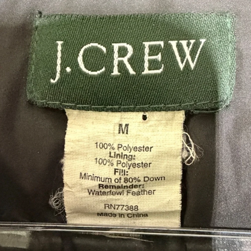 J.Crew Womens Black Puffer Down Long Parka Coat 96696 Medium
